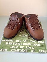 Walking Boots carved cakes